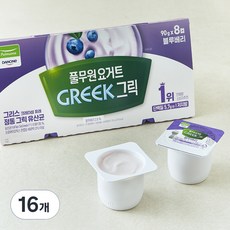 풀무원다논 그릭 블루베리 요거트, 90g, 8개입, 2개 90g, 16개입