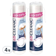 클레아닉 Pro Silk 소프트 앤 컴포트 화장솜, 107매입, 4개