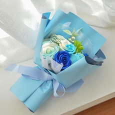 데코코마니 비누꽃 소중한사랑 꽃다발, 화이트+블루