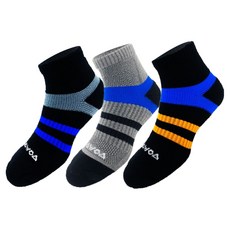 woawoa 能量激發登山襪-中筒-L 登山襪 吸濕排汗 減震耐磨, 1入, Black, Gray, Multicolor stripes