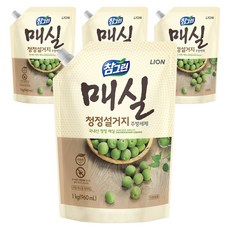 참그린 매실 청정 설거지 세제 리필, 1kg, 4개 960ml, 4개