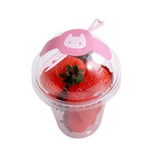 봄91 D-11 330ml 돔형 디저트컵 50p + 곰토끼캔디팝 스티커 50p + 포크 랜덤 발송 50p