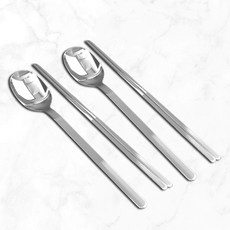 윌리브 국내산 304스텐 드고아 세라믹 수저 2벌 세트, 그레이, 숟가락 2p + 젓가락 2p 그레이, 숟가락 2p + 젓가락 2p