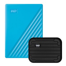 WD My Passport 휴대용 외장하드 + 파우치, 1TB, 블루