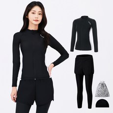 아쿠아티카 여성용 래쉬가드 집업 상의 + 레깅스 반바지 + 스판 수모 세트 AQAWZB 쿠아티카 여성용 래쉬가드 집업 상의 AQAWZB + 레깅스 반바지 + 스판 수모 세트