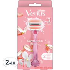 Venus 컴포트 글라이드 화이트티 여성용 면도기 1p + 면도날 2p, 2세트