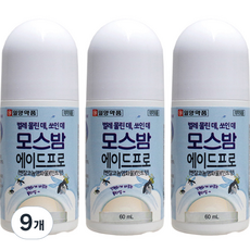 일양약품 벌레물린데 쏘인데 모스밤 에이드프로, 9개, 60ml