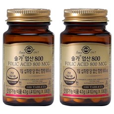 SOLGAR 葉酸補充錠 800mcg, 100顆, 2罐
