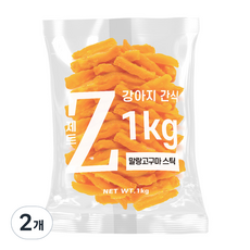 제트 강아지 대용량 수제간식 1kg, 2개, 말랑고구마스틱