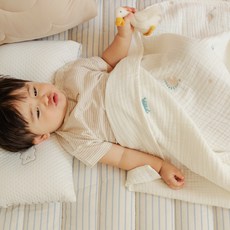 바미블랑 유아용 올시즌 듀얼 100수 순면 듀라론 냉감 낮잠패드 + 사계절 디노디노 3중 블랭킷 세트, 드리밍(낮잠패드), 화이트(블랭킷) 드리밍(낮잠패드), 화이트(블랭킷)