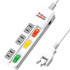 iPlus 保護傘 3切3座2P平貼插頭延長線 PU-2335, 2.7m, 1條