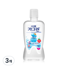 가그린 어린이용 구강청결제 딸기향 캐릭터 랜덤발송, 380ml, 3개
