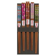 SUNLIFE 日製天然竹製筷子5雙組 - 竹小花, 筷子5雙, 1組