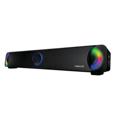 Sonicgear 幻彩 USB 2.0聲道soundbar多媒體音箱, 雙單體設計, 立體聲環繞音效, LED幻彩燈效, U300, 黑色