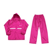 兩件式雨衣, PVC+牛津布, 藏青/玫紅, XXL, 玫紅色