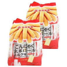北田 蒟蒻糙米捲 牛奶口味, 富含膳食纖維, 獨立包裝方便攜帶, 160g, 2袋