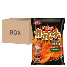 KOIKEYA 湖池屋 咔辣姆久 厚切洋芋片 勁辣唐辛子, 新鮮馬鈴薯製成酥脆口感, 波浪型厚切設計, 精選優質辣椒和多種獨特香料, 58.5g, 10包