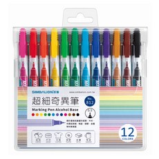 SIMBALION 雄獅 超細奇異筆 812, 12色, 12支