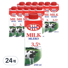 믈레코비타 3.5% 멸균우유, 250ml, 24개