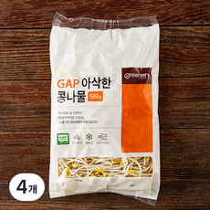 맑은물에 그리너리 GAP 인증 아삭한 콩나물, 500g, 4개