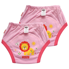 fisher-price 費雪 嬰幼兒學習褲, 粉色(3層防水), 2件