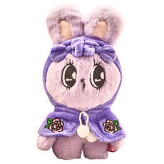 Esther Bunny 艾絲樂小兔 絨毛玩偶 斗篷款 - 粉嫩色系, 斗篷可穿脫造型, 12cm, 紫色, 1個