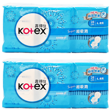 Kotex 靠得住 超吸洞 夜用超薄衛生棉 護翼型, 28cm, 39片, 2組