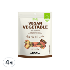  닥터독 강아지 트릿간식 베지 100g, 당근 단호박 고구마 브로콜리 시금치 토마토 비트 혼합맛, 4개 