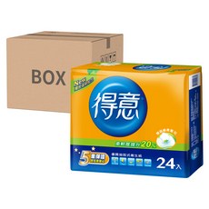得意 優質抽取式衛生紙, 五重保證 台灣製造, 不易破損 耐用, 24包, 3袋