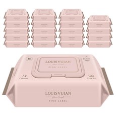 루이비앙 핑크 저자극 엠보싱 아기물티슈 캡형, 100매, 20팩