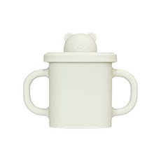 MODU'I BLUEMAMA 幼兒鉑金矽膠熊熊水杯零食杯 - 350ml, 搪瓷白, 1個