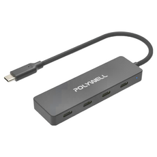 POLYWELL 寶利威爾 USB-C 3.2 Gen2 4合一高速集線器 PW15-T02-A043，10Gbps高速傳輸，輕巧便攜, 1個