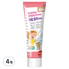 키즈세이프 어린이 치약 딸기향 불소함유, 90g, 4개