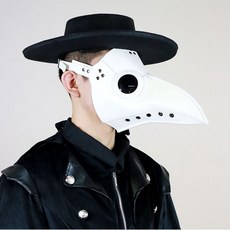 STUPID 派對扮裝用瘟疫醫生鳥嘴假面, 白色, 1個