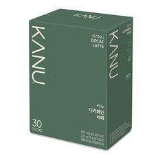 KANU 無咖啡因即溶拿鐵咖啡, 13.5g, 30條, 1盒