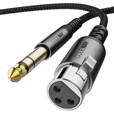 CODEWAY XLR 轉 5.5 TRS 麥克風電纜母頭 3m, 黑色, 薩克斯F5, 1個