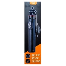 CYKE C20 磁吸手機自拍杆，鋁合金，穩固三腳架，360°旋轉，帶遙控器, 黑色, 1盒
