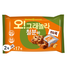 마켓오네이처 오리온 그래놀라바 철분바 미니, 198g, 2개