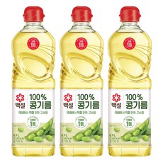 백설 콩기름, 900ml, 3개