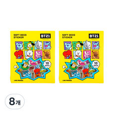 BT21 엠보플레이크 스티커, 코믹팝, 8개 코믹팝, 8개