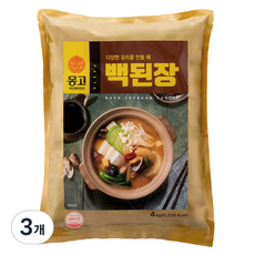 몽고식품 백된장, 3개, 4kg