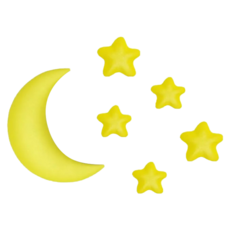 vanibaby 3D立體防撞壁飾星星月亮Set，無毒無味，防刮耐磨，附專屬貼紙，高密度記憶棉, 大星10cm + 小星8cm + 月亮 30 x 30cm 厚度2cm, 月亮 + 黃星, 1組