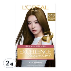 로레알파리 엑셀랑스 파리지앵 시크 염모제, 6.13 애쉬 블론드, 2개