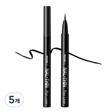 패션캣 날씬 펜 아이라이너 0.5g, No.1 Black, 5개