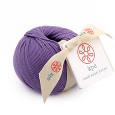 kpc yarn 가쉽 DK 면 뜨개실 50g, 퍼플페탈, 113m, 1개