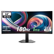 한성컴퓨터 UWQHD 1500R 커브드 180Hz 울트라와이드 게이밍 모니터, 86.4cm, TFG34Q14W(무결점)