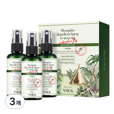 뷰카 세이프 가드액 모기 기피제 레몬향, 180ml, 3개