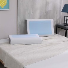 Ishur 伊舒爾 冰晶涼感記憶枕, 工學護頸型 2入, 涼感透氣舒適, 零壓力太空記憶棉, 60 x 40 x 10(12)cm