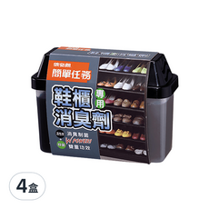 依必朗簡單任務鞋櫃專用消臭劑，獨特活性炭成分，有效吸附異味，抑制霉菌產生, 150g, 4盒