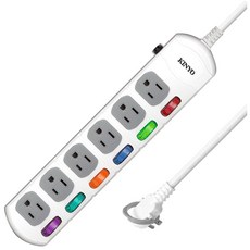 Kinyo 6開6插延長用電源線 3孔 CG166-6 277 x 65 x 30mm 495g, 1.8m, 1條
